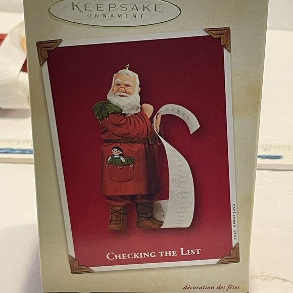 Vintage 2002 Hallmark Keepsake checking THE  LIST Christmas Ornament Santa Claus - Picture 11 of 13